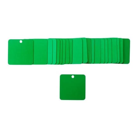 Brady Brady 87630 Blank Valve Tag, 25/Pkg, Aluminum, 1-1/2"W X 1-1/2" H, Green 87630